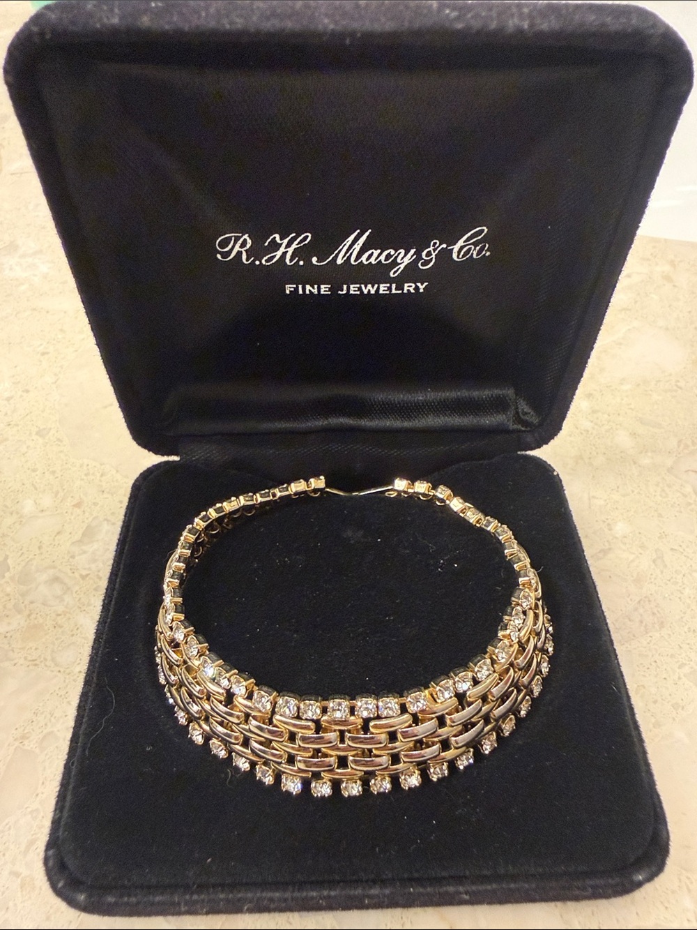 Gold Multi-Row Crystal Bracelet for Women